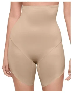 Miraclesuit Shapewear Showstopper Slanted Hem Ultra-High Waist Shaping Short in Warm Beige