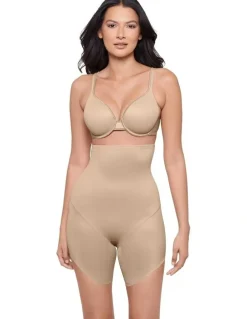 Miraclesuit Shapewear Showstopper Slanted Hem Ultra-High Waist Shaping Short in Warm Beige