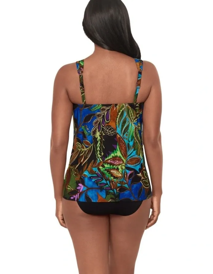 Miraclesuit Swim Amazonia Dazzle Underwired Draped Tankini Top