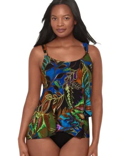 Miraclesuit Swim Amazonia Dazzle Underwired Draped Tankini Top