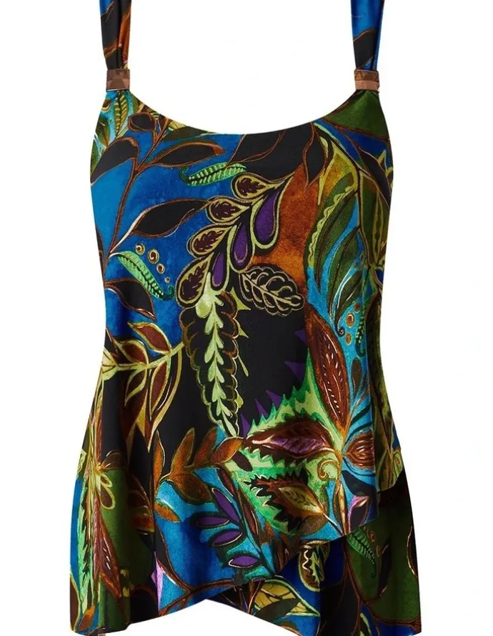 Miraclesuit Swim Amazonia Dazzle Underwired Draped Tankini Top