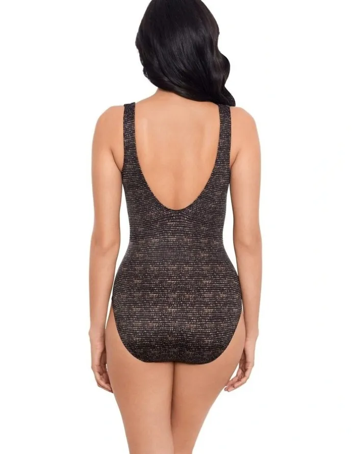 Miraclesuit Swim Cappadocia Criss Cross Escape Underwired Shaping Swimsuit in Black Multi