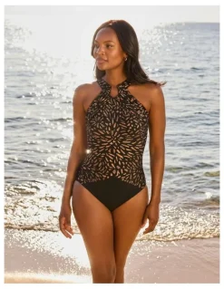 Miraclesuit Swim Costa D'Oro Aphrodite High Neck Shaping Swimsuit in Black