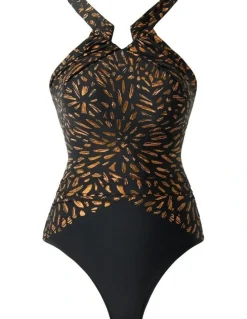 Miraclesuit Swim Costa D'Oro Aphrodite High Neck Shaping Swimsuit in Black