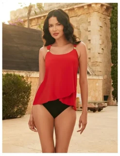 miraclesuit Swim Dazzle Underwired Draped Tankini Top in Cayenne