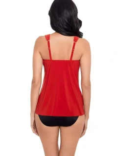 miraclesuit Swim Dazzle Underwired Draped Tankini Top in Cayenne