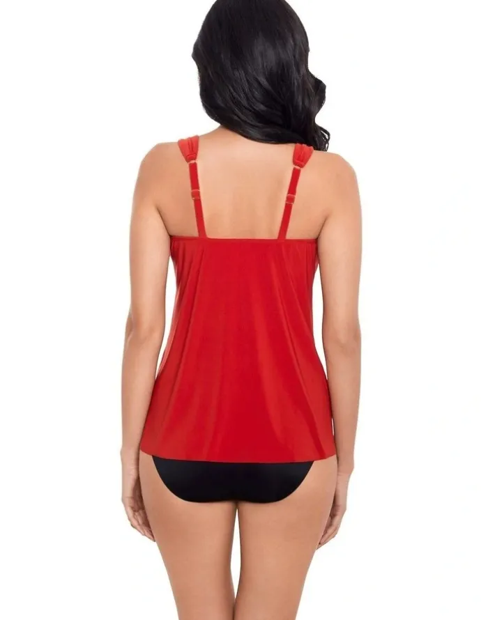 miraclesuit Swim Dazzle Underwired Draped Tankini Top in Cayenne