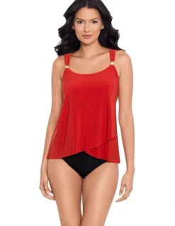 miraclesuit Swim Dazzle Underwired Draped Tankini Top in Cayenne