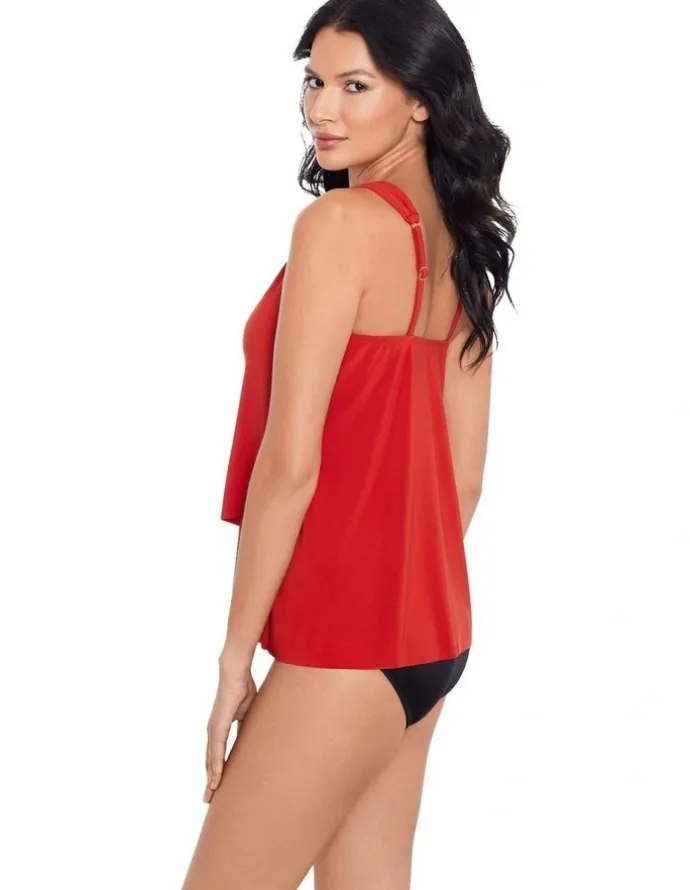 miraclesuit Swim Dazzle Underwired Draped Tankini Top in Cayenne