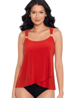 miraclesuit Swim Dazzle Underwired Draped Tankini Top in Cayenne