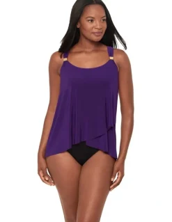 Miraclesuit Swim Dazzle Underwired Draped Tankini Top in Purple