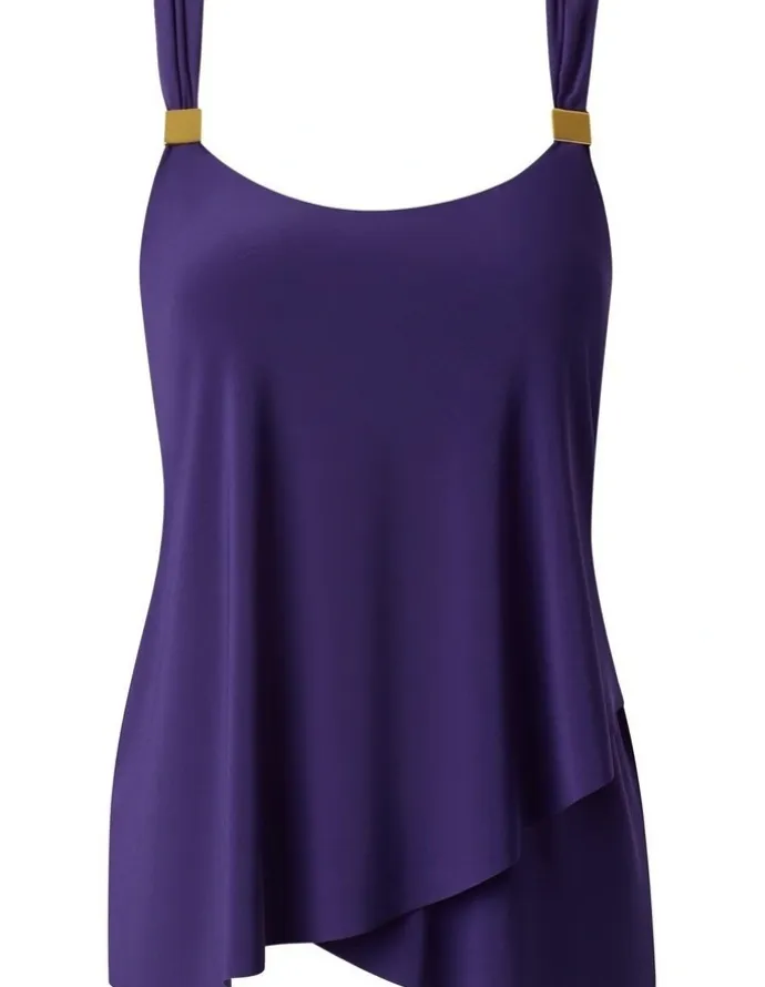 Miraclesuit Swim Dazzle Underwired Draped Tankini Top in Purple