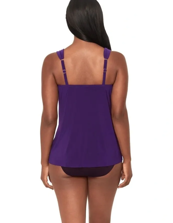 Miraclesuit Swim Dazzle Underwired Draped Tankini Top in Purple