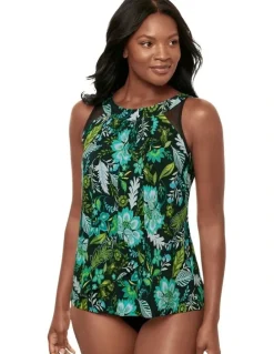 miraclesuit Swim Florica Ursula Underwired High Neck Tankini Top in Black