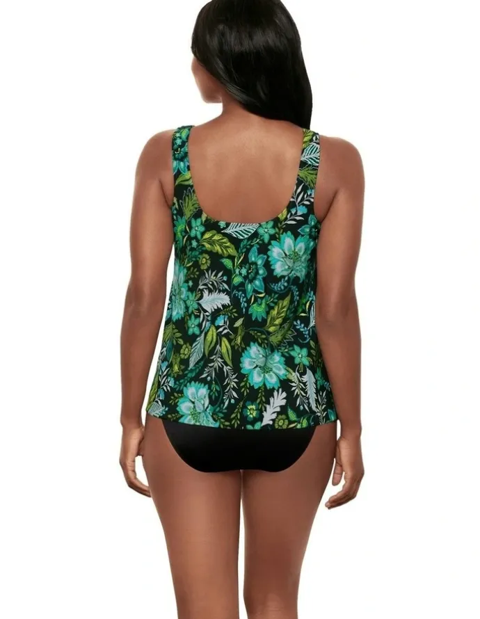 miraclesuit Swim Florica Ursula Underwired High Neck Tankini Top in Black