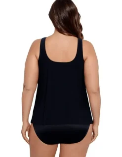 miraclesuit Swim Illusionists Ursula High Neck Underwired Plus Size Tankini Top in Black