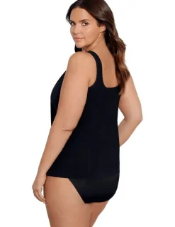 miraclesuit Swim Illusionists Ursula High Neck Underwired Plus Size Tankini Top in Black