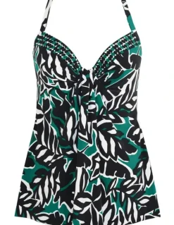 miraclesuit Swim Palma Verde Marina Underwired Padded Tankini Top in Black Multi