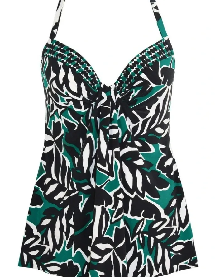 miraclesuit Swim Palma Verde Marina Underwired Padded Tankini Top in Black Multi