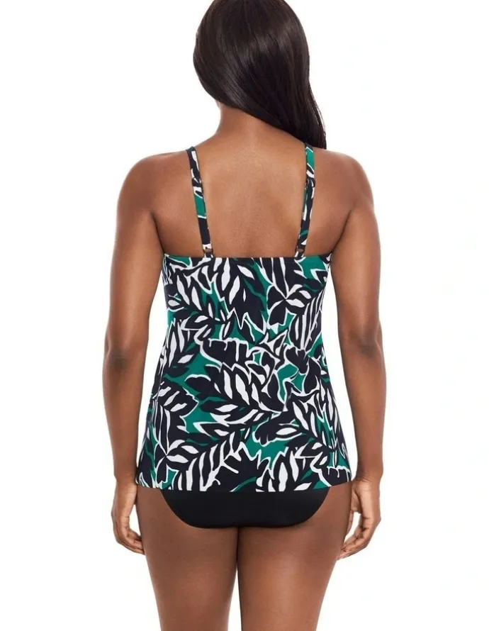 miraclesuit Swim Palma Verde Marina Underwired Padded Tankini Top in Black Multi