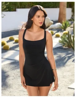Miraclesuit Swim Rock Solid Orla Short Swimdress With Underwire Bust Support