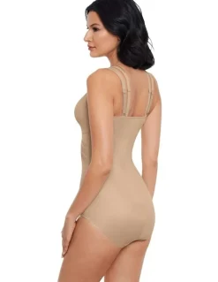 Miraclesuit Shapewear Modern Miracle Lycra Fit Sense Cupless Body Shaper in Warm Beige