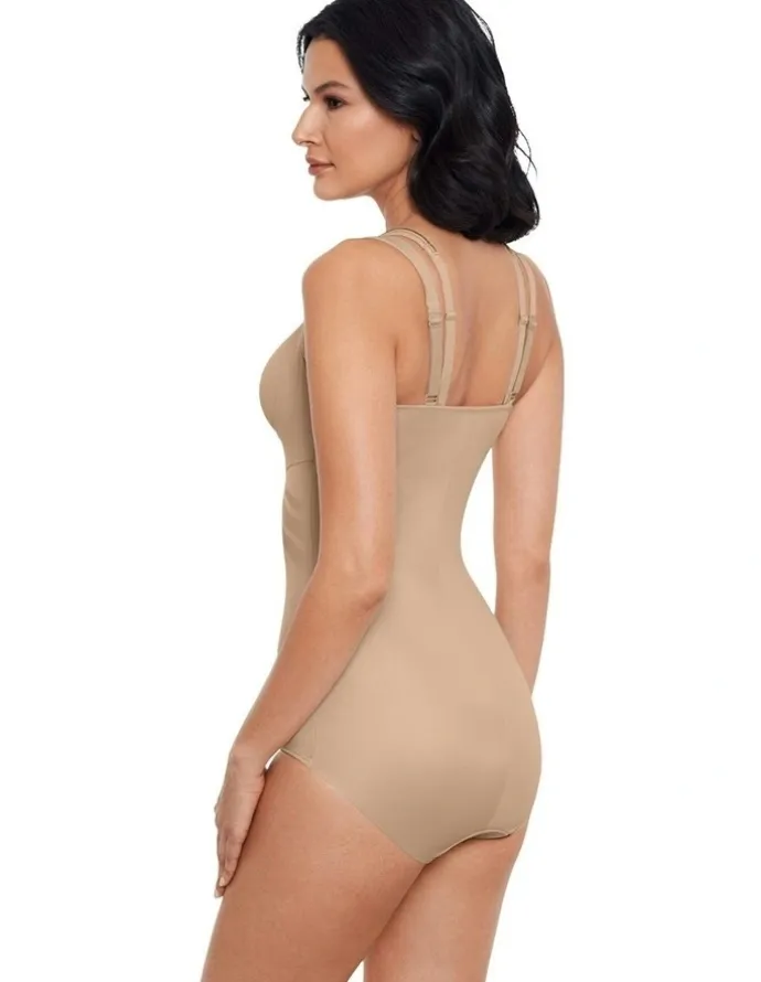 Miraclesuit Shapewear Modern Miracle Lycra Fit Sense Cupless Body Shaper in Warm Beige