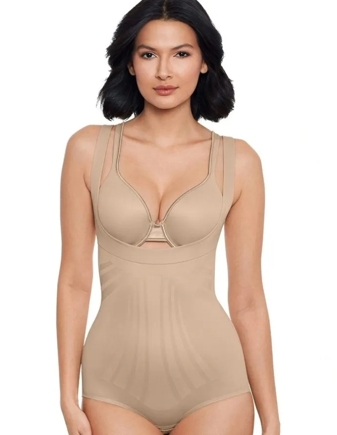 Miraclesuit Shapewear Modern Miracle Lycra Fit Sense Cupless Body Shaper in Warm Beige
