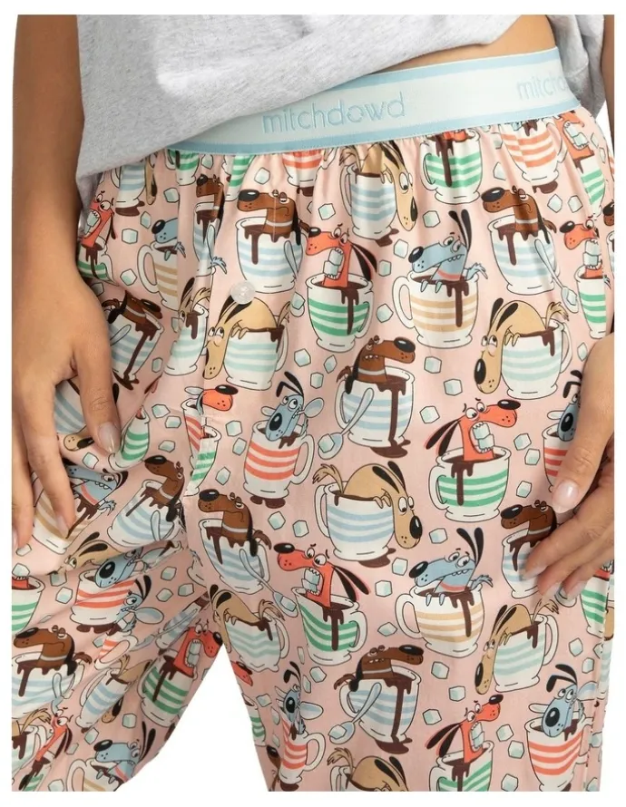 Mitch Dowd Mitch Dowd - Women's Cuppa Dog Pyjama Pants - Pink