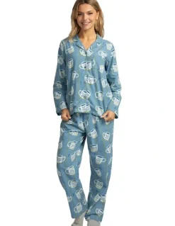 Mitch Dowd Mitch Dowd - Women's Cuppa Joe Flannel Pyjama Pant - Blue