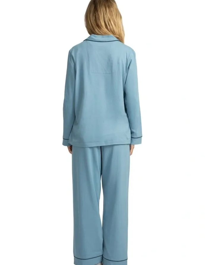 Mitch Dowd Mitch Dowd - Women's Cotton Jersey Pyjama Set - Blue