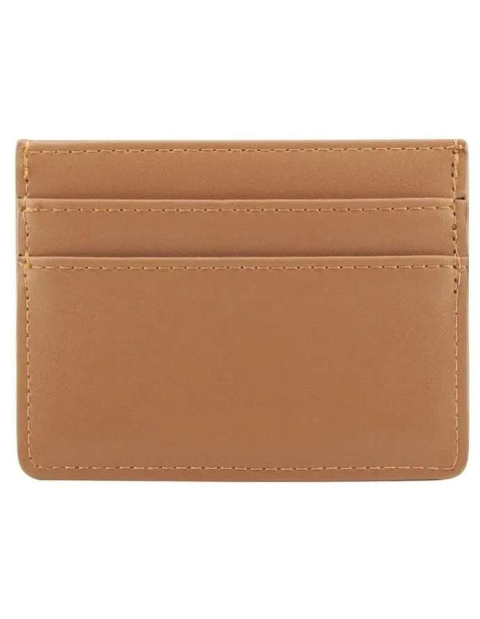 Mocha Avery Simple Card Holder in Tan