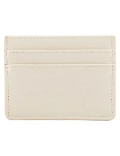 Mocha Avery Simple Card Holder in Cream