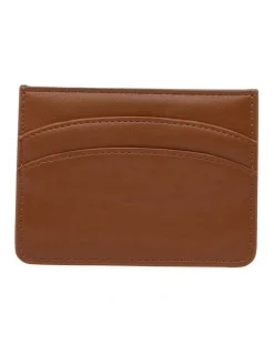 Mocha Claire Simple Card Holder in Dark Tan