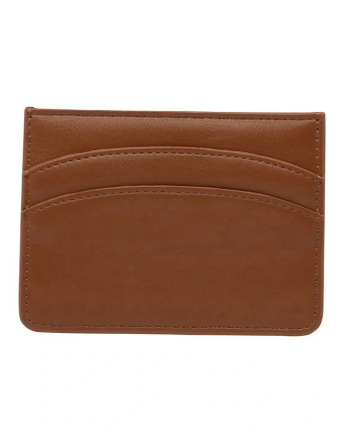 Mocha Claire Simple Card Holder in Dark Tan