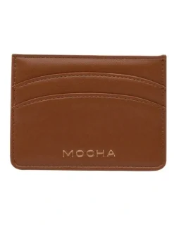 Mocha Claire Simple Card Holder in Dark Tan