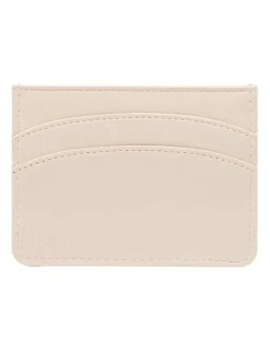 Mocha Claire Simple Card Holder in Ecru