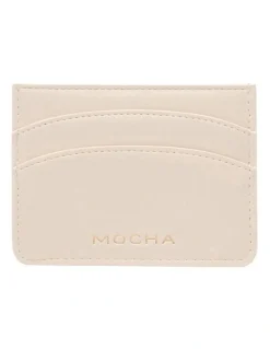 Mocha Claire Simple Card Holder in Ecru