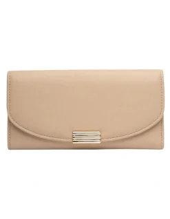 Mocha Daisy Long Wallet in Sand
