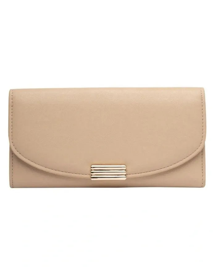Mocha Daisy Long Wallet in Sand