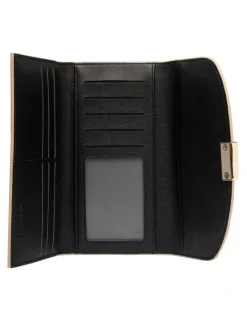 Mocha Daisy Long Wallet in Sand