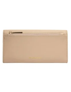 Mocha Daisy Long Wallet in Sand