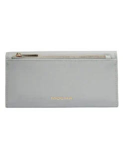 Mocha Daisy Long Wallet in Light Blue