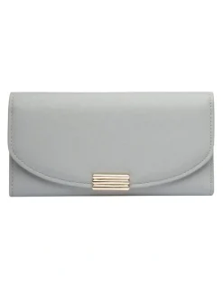 Mocha Daisy Long Wallet in Light Blue