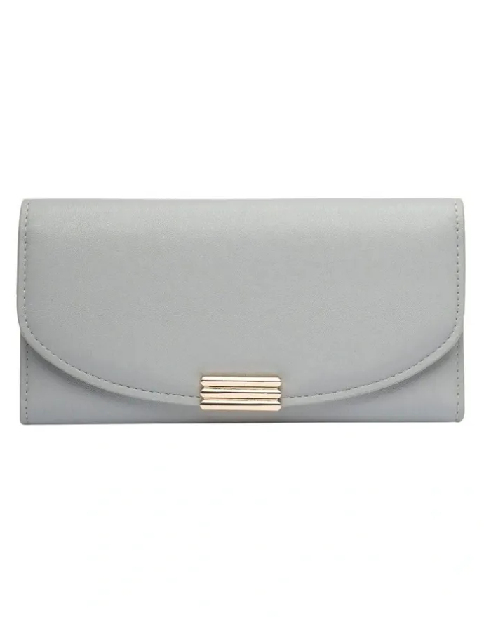 Mocha Daisy Long Wallet in Light Blue