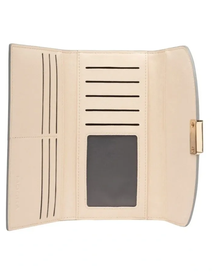 Mocha Daisy Long Wallet in Light Blue