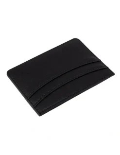 Mocha Donnette Simple Card Holder in Black