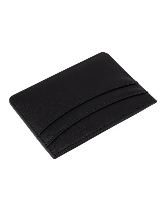 Mocha Donnette Simple Card Holder in Black