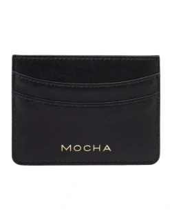 Mocha Donnette Simple Card Holder in Black