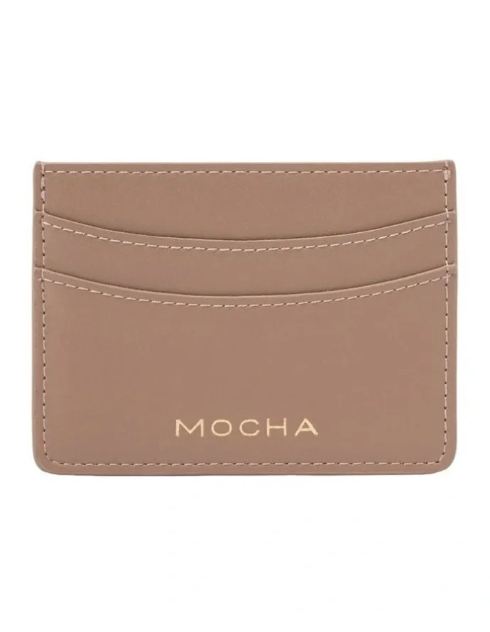 Mocha Donnette Simple Card Holder in Chestnut
